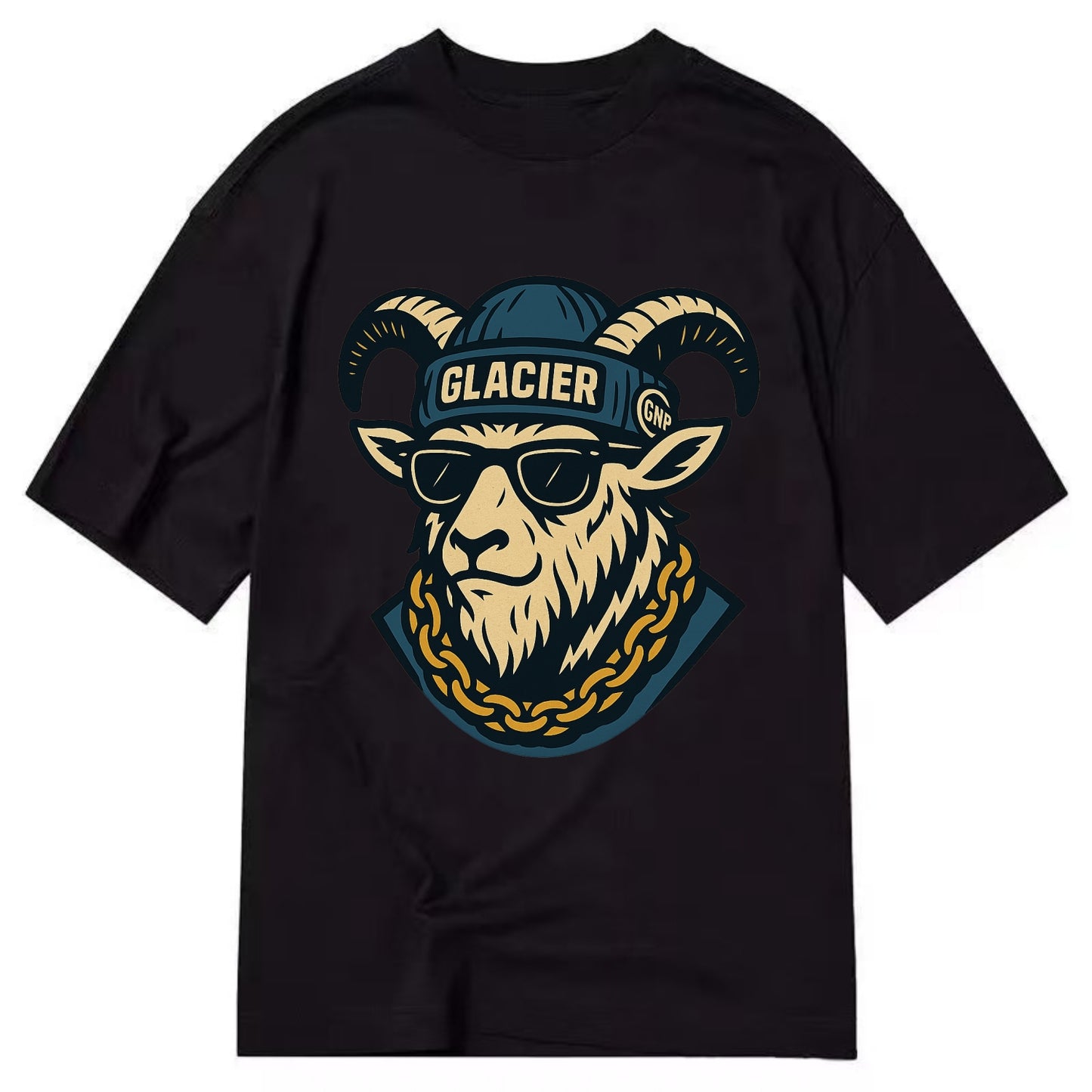 Glacier Mountain Goat - Classic T-shirt - Black