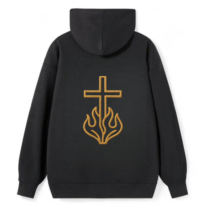 Burning Bush Cross  - Classic Pullover Hoodie - Black