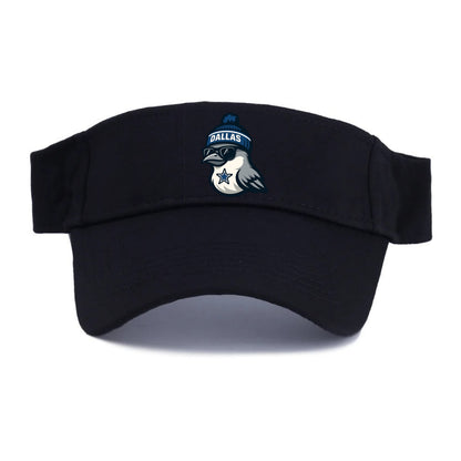 Dallas Mockingbird wearing Cowboys beanie with sheriff star and wayfarer sunglasses - Visor - Black