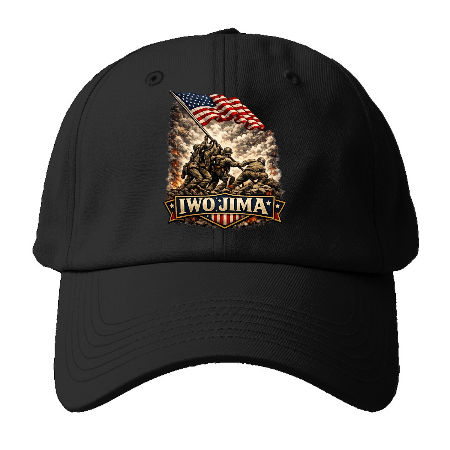 Iwo Jima Flag Raising - Baseball Cap - Black