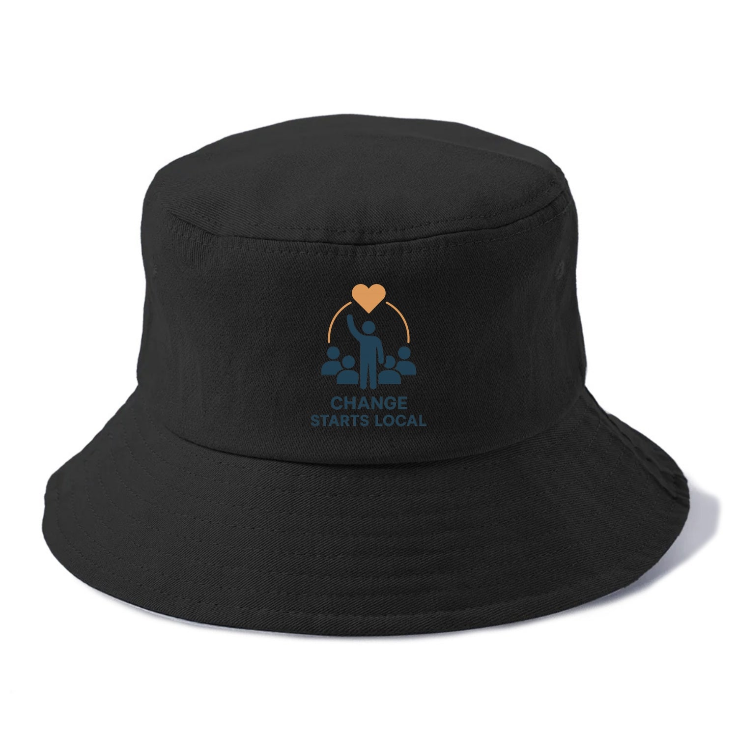 Community organizer bringing neighbors together - "Change Starts Local" - grassroots - Bucket Hat - Black