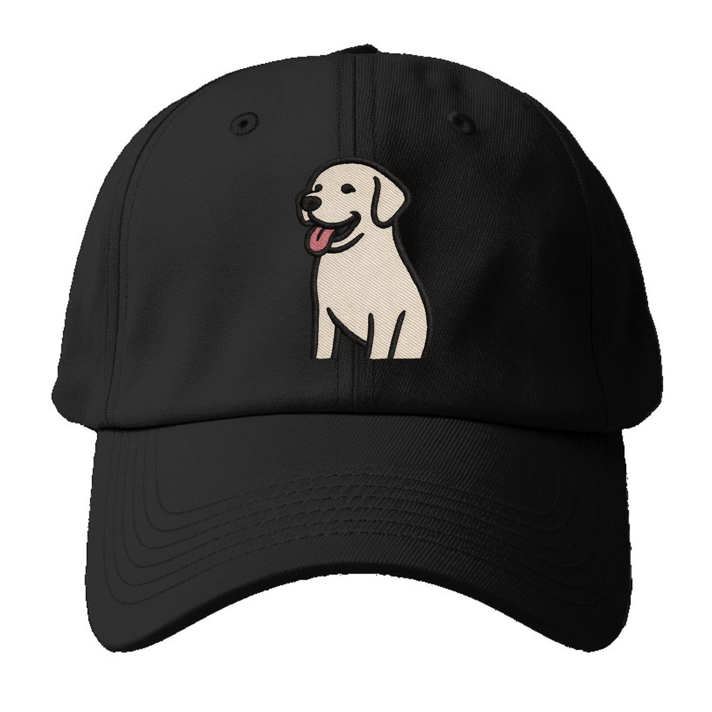 Labrador - Happy panting expression - Ba Baseball Cap For Big Heads - Black