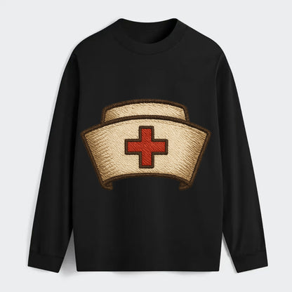 Nurse Cap  - Classic Long Sleeve Shirt - Black