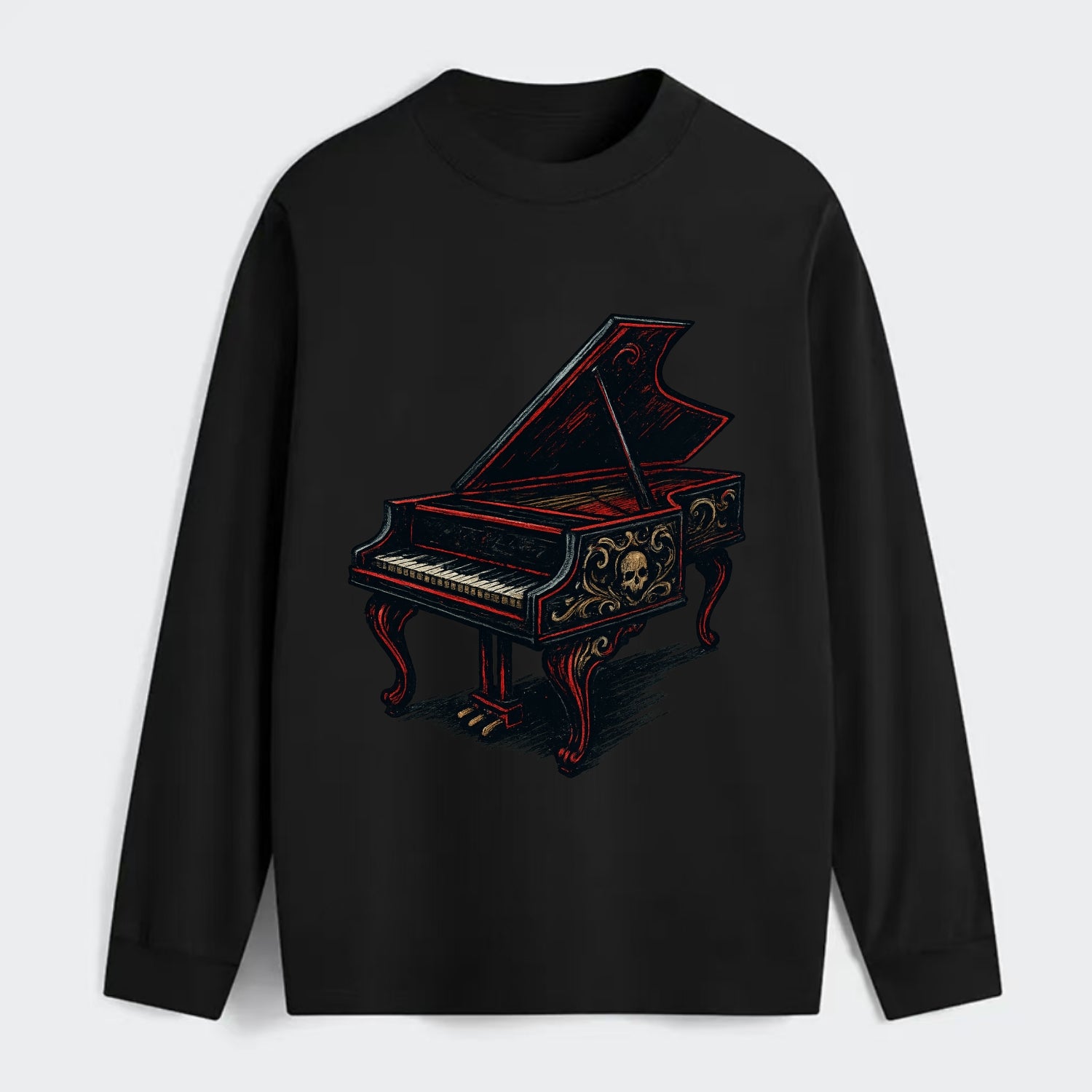 Harpsichord with baroque decorative styling - Classic Long Sleeve Shirt - Black