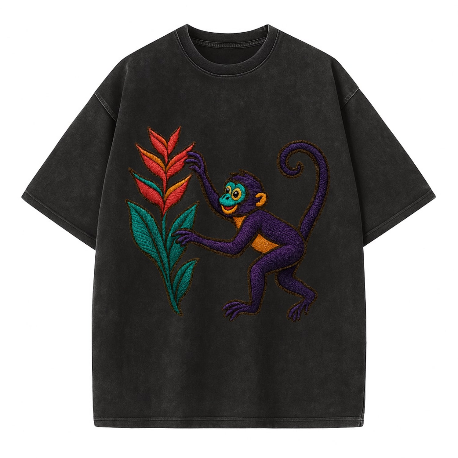 Spider Monkey - Vintage T-shirt - Black