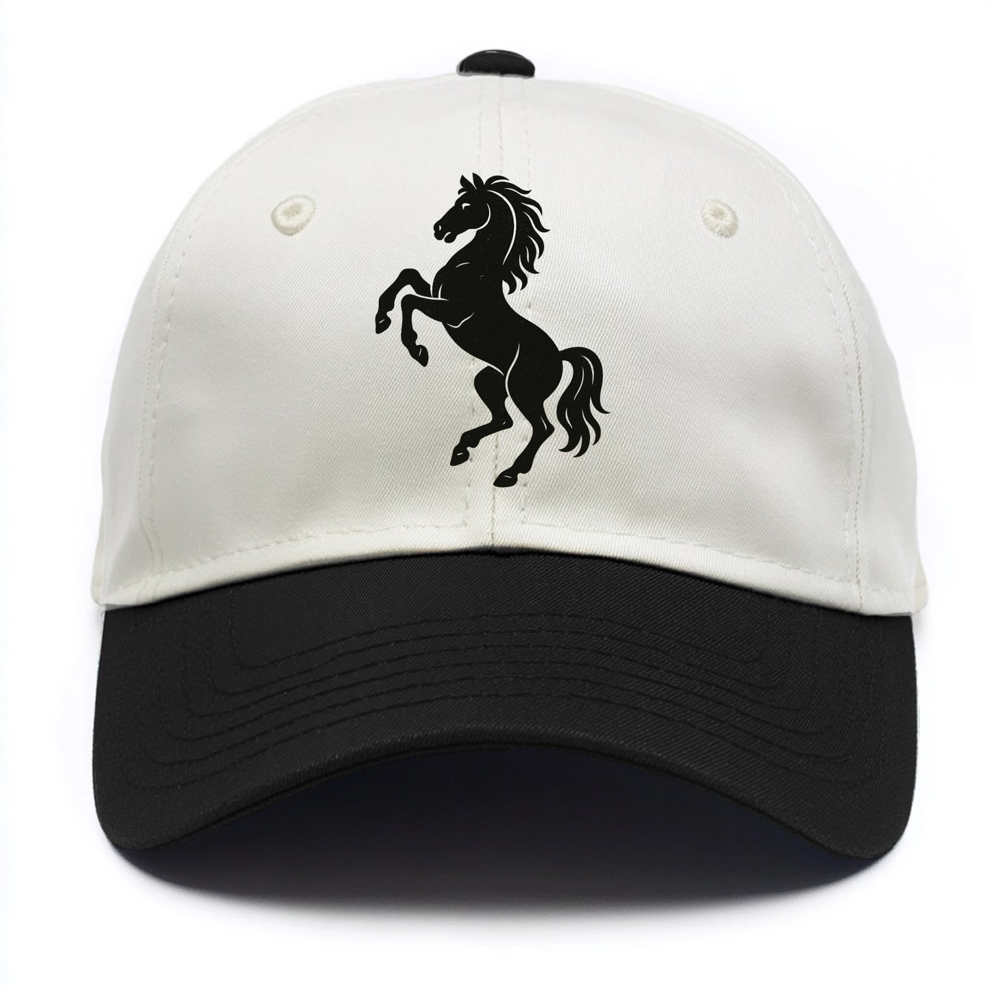 Stallion rearing on hind legs - Two Tone Cap - Black