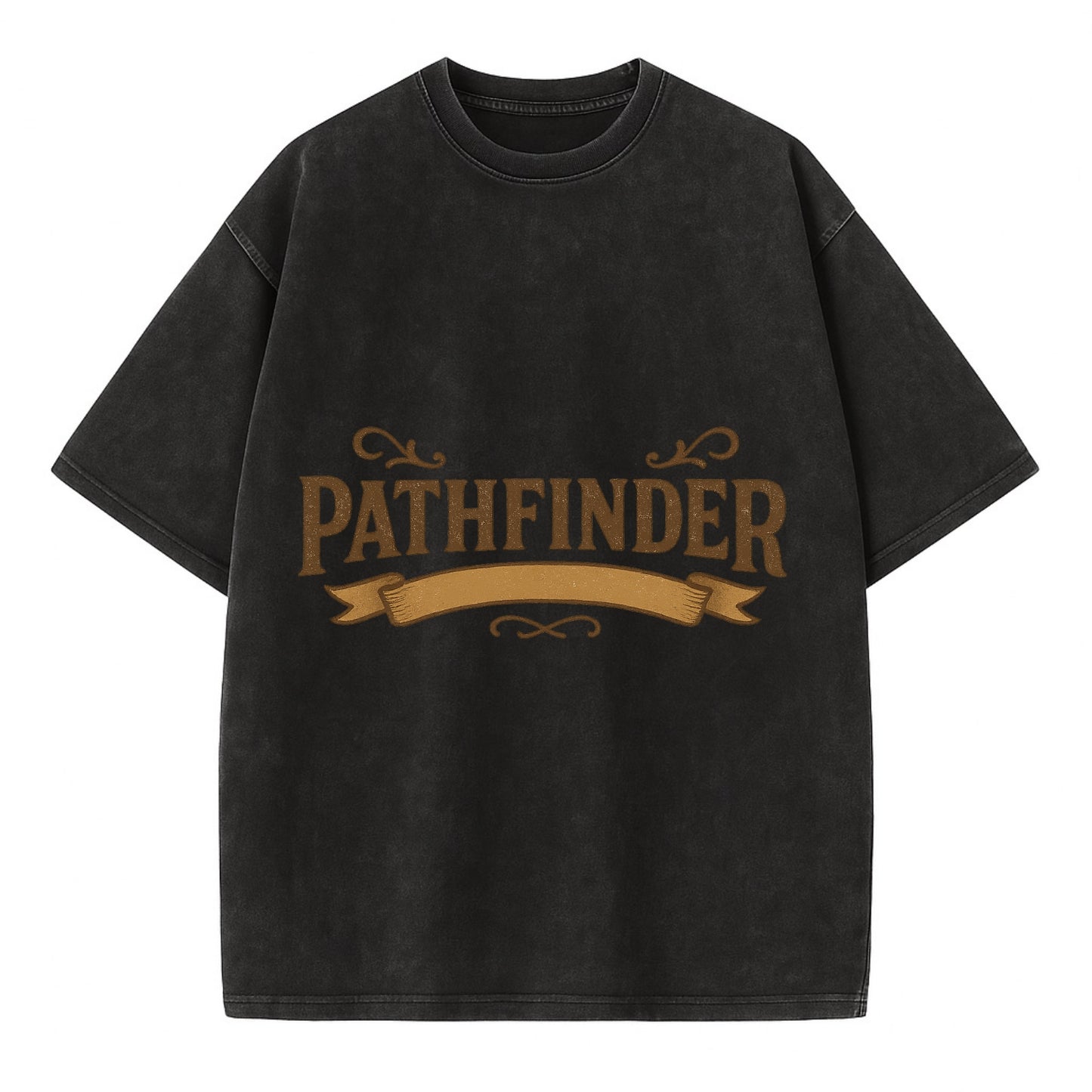 Bold typography design - "PATHFINDER" - finding the way, leading others - Vintage T-shirt - Black