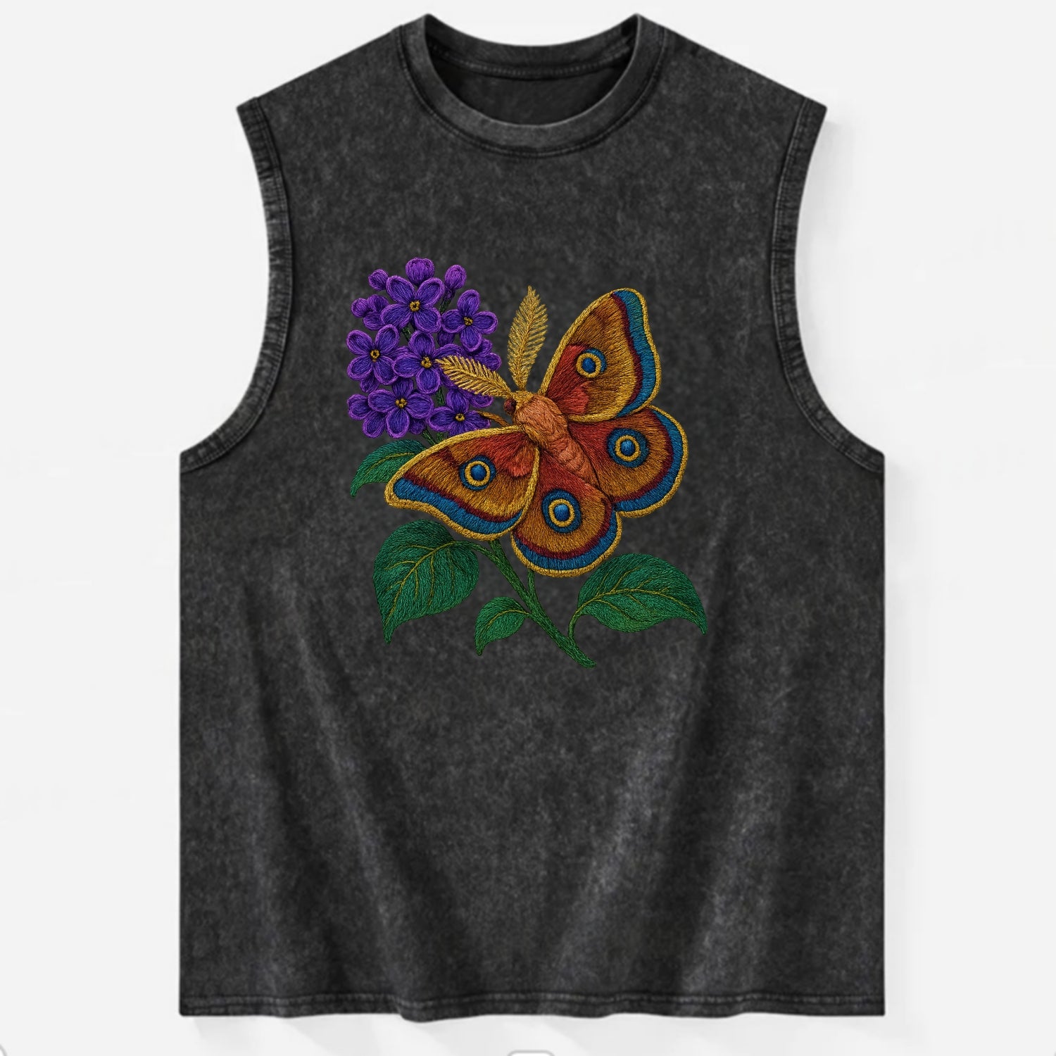 Polyphemus Moth - Vintage Washed Tank - Black