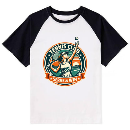 Ace of the Court - Contrast Raglan T-shirt - Black