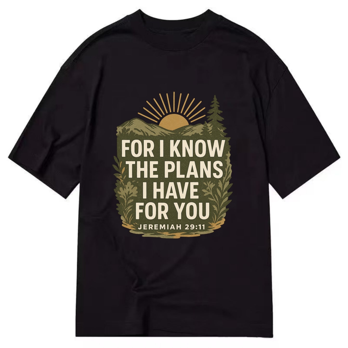 Jeremiah 29:11 Sunrise - Classic T-shirt - Black
