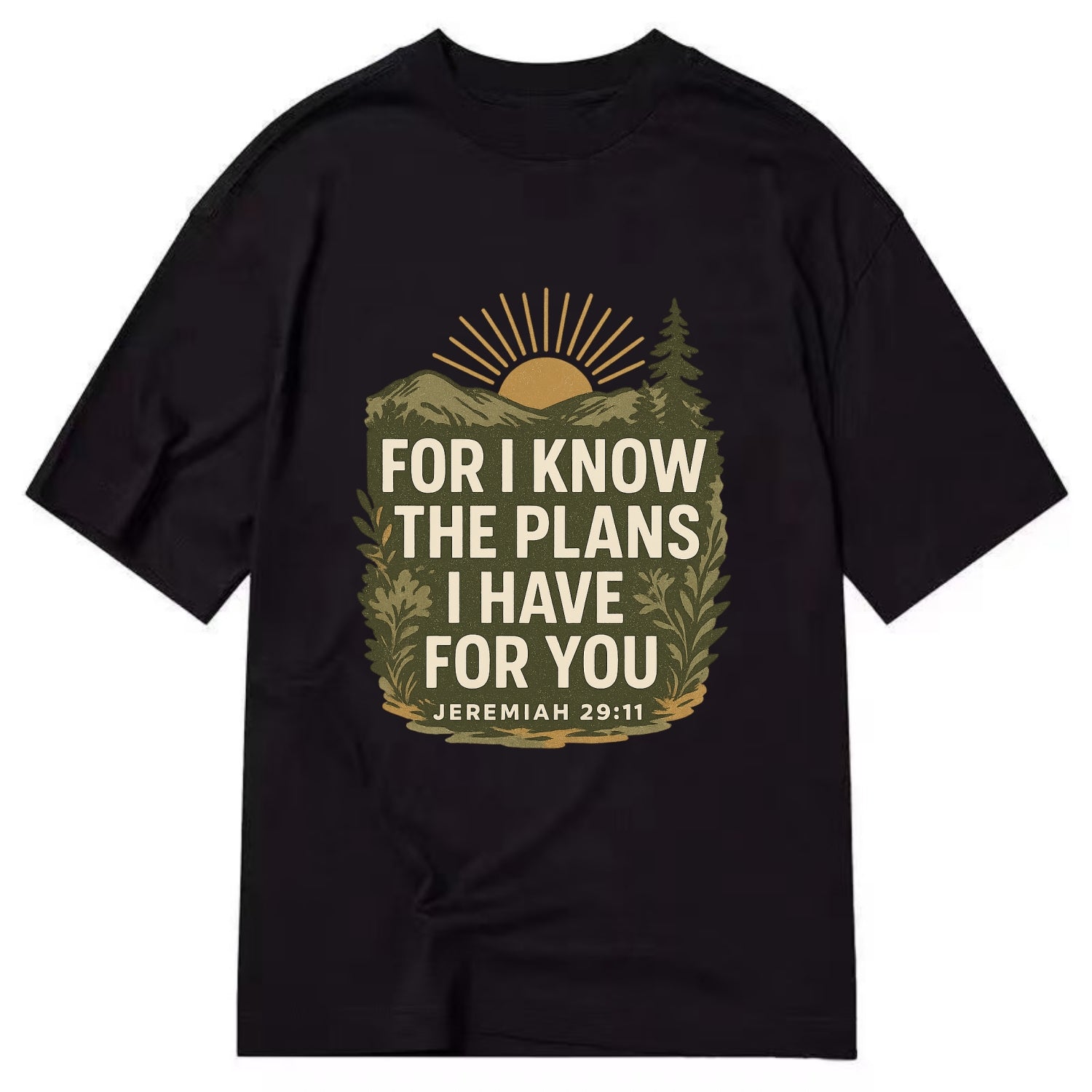 Jeremiah 29:11 Sunrise - Classic T-shirt - Black
