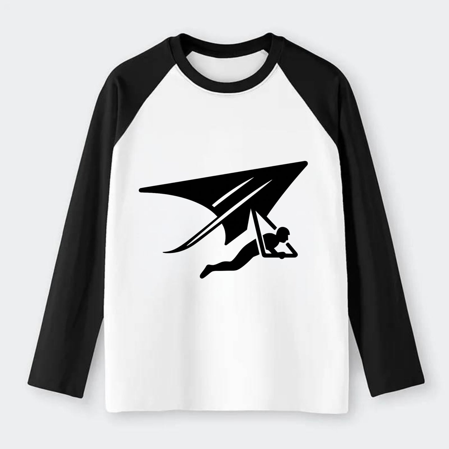 Hang glider soaring - Raglan Long Sleeve T-Shirt - Black