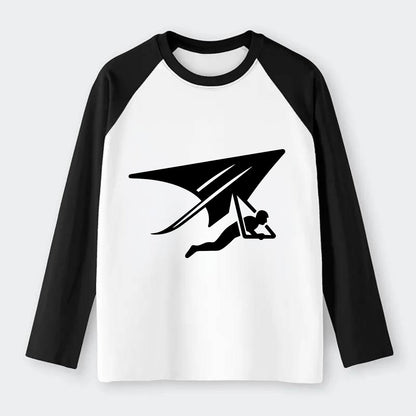 Hang glider soaring - Raglan Long Sleeve T-Shirt - Black