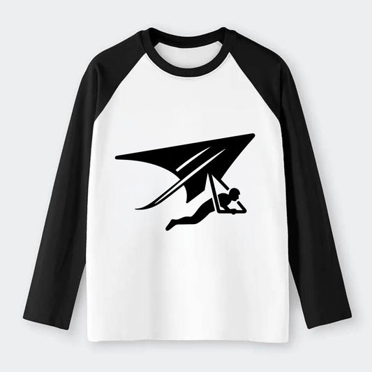 Hang glider soaring - Raglan Long Sleeve T-Shirt - Black