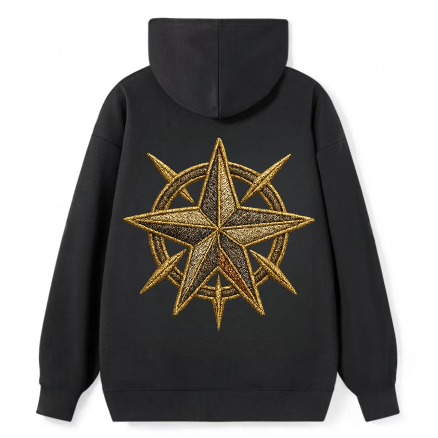 Nautical Star  - Classic Pullover Hoodie - Black