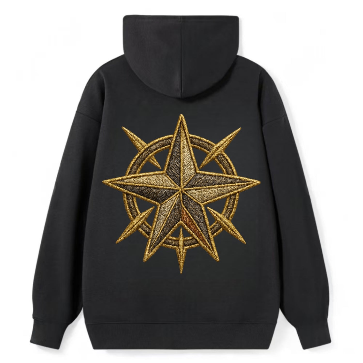 Nautical Star  - Classic Pullover Hoodie - Black