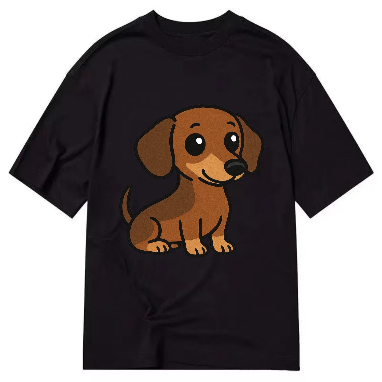 Dachshund - Long body profile view - Classic T-shirt - Black