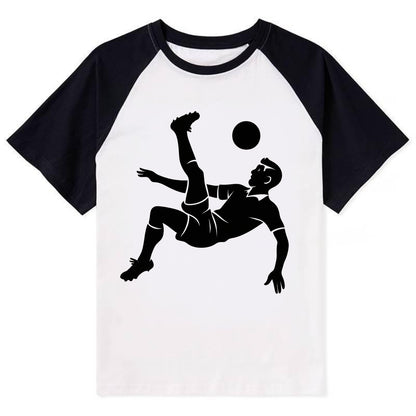 Soccer player doing a bicycle kick - Contrast Raglan T-shirt - Black