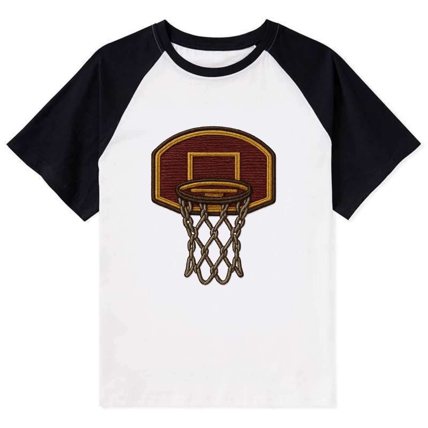 Basketball Hoop  - Contrast Raglan T-shirt - Black
