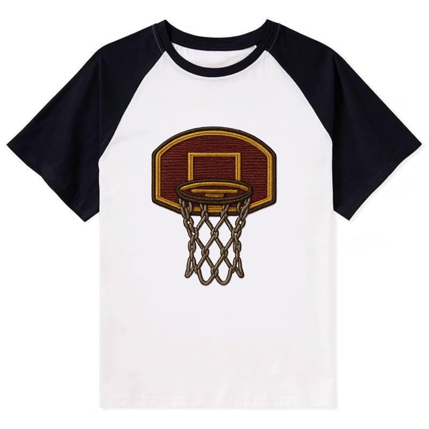 Basketball Hoop  - Contrast Raglan T-shirt - Black