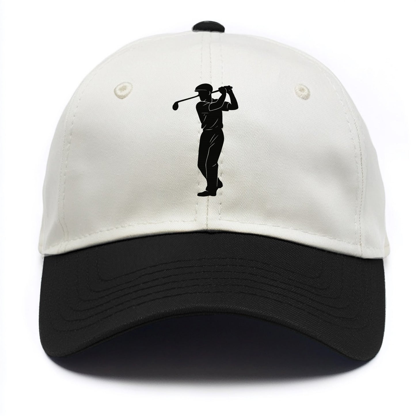 Golfer mid-swing with driver - Two Tone Cap - Black