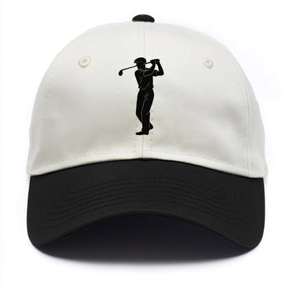 Golfer mid-swing with driver - Two Tone Cap - Black