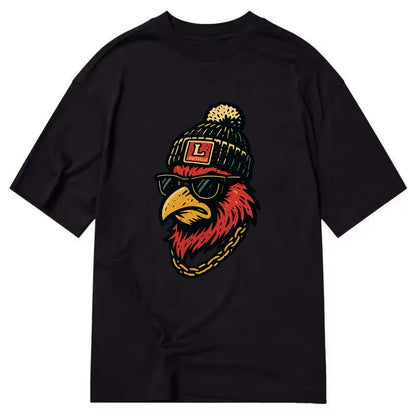 Louisville Cardinal wearing Louisville beanie with L patch - Classic T-shirt - Black