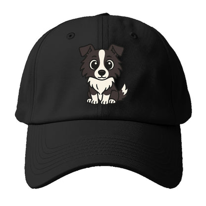 Border Collie - Intense stare sitting pose - Baseball Cap For Big Heads - Black