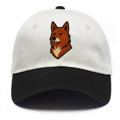 Finnish Spitz - Fox-red pointed ears embroidered pose - Two Tone Cap - Black