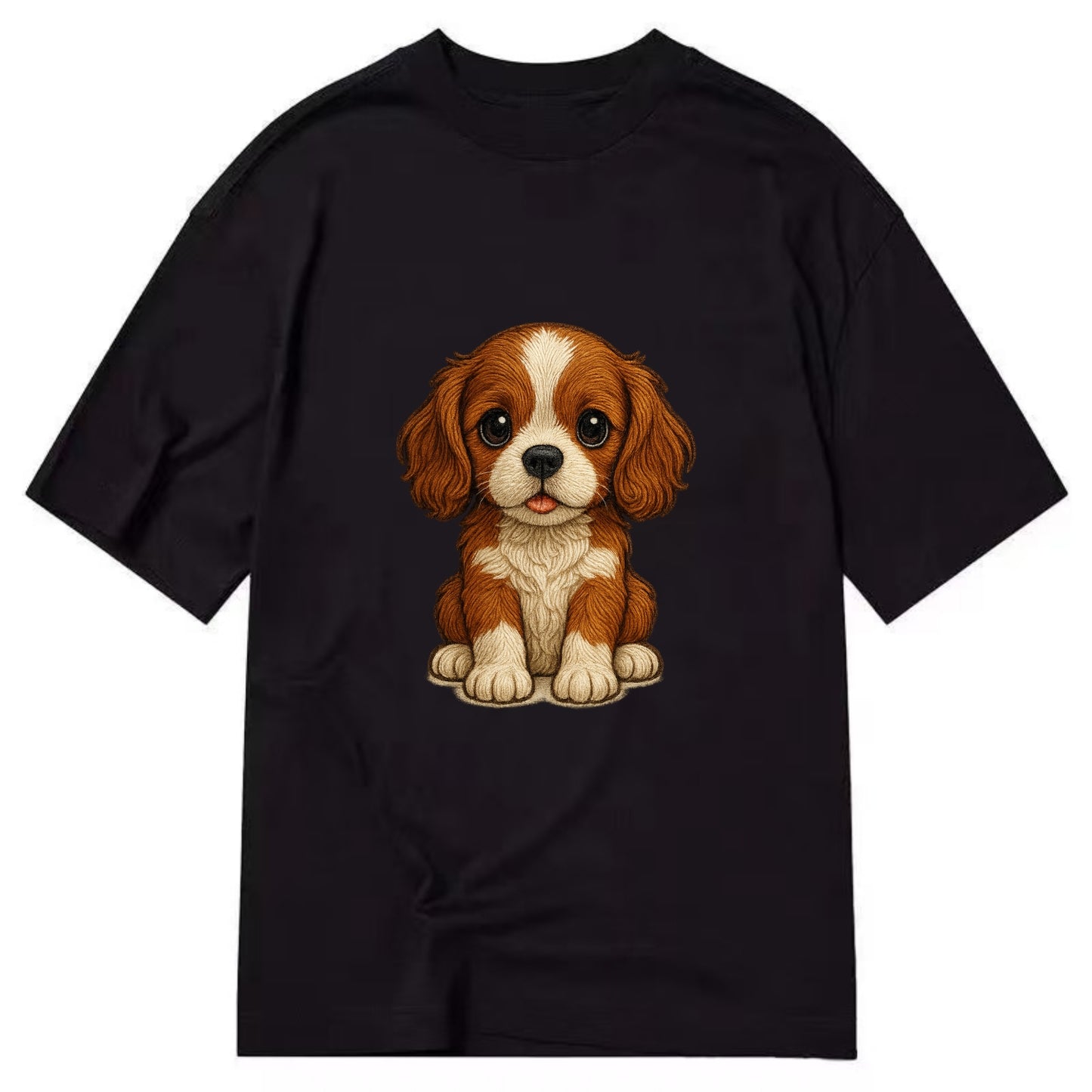 Baby Cavalier King Charles Spaniel Puppy - silky ears, gentle eyes, sweet - Classic T-shirt - Black