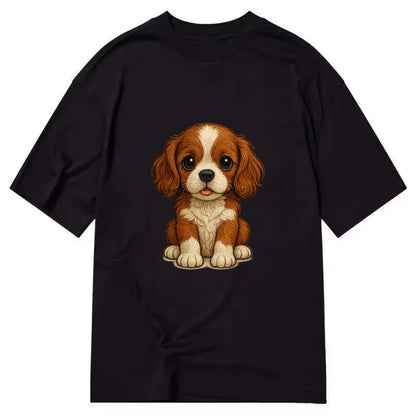 Baby Cavalier King Charles Spaniel Puppy - silky ears, gentle eyes, sweet - Classic T-shirt - Black