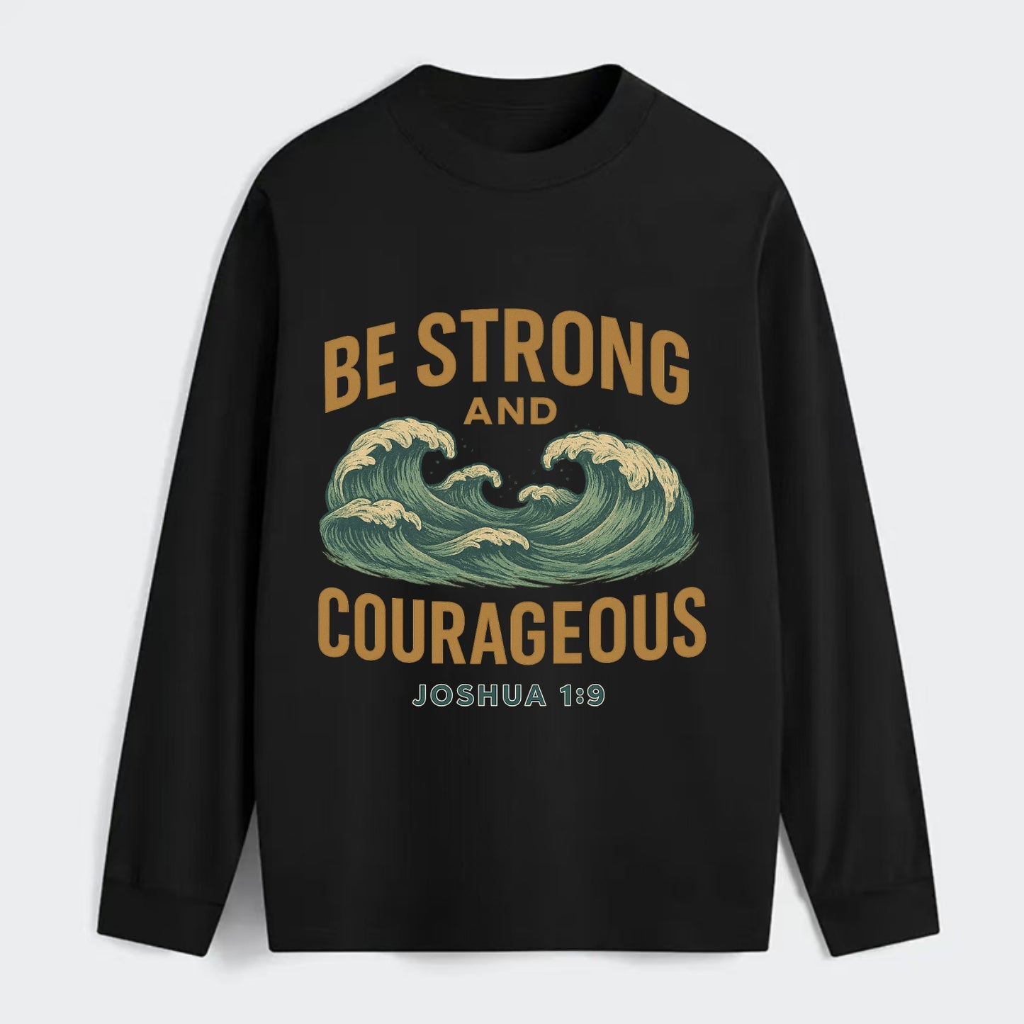 Joshua 1:9 Ocean - Classic Long Sleeve Shirt - Black