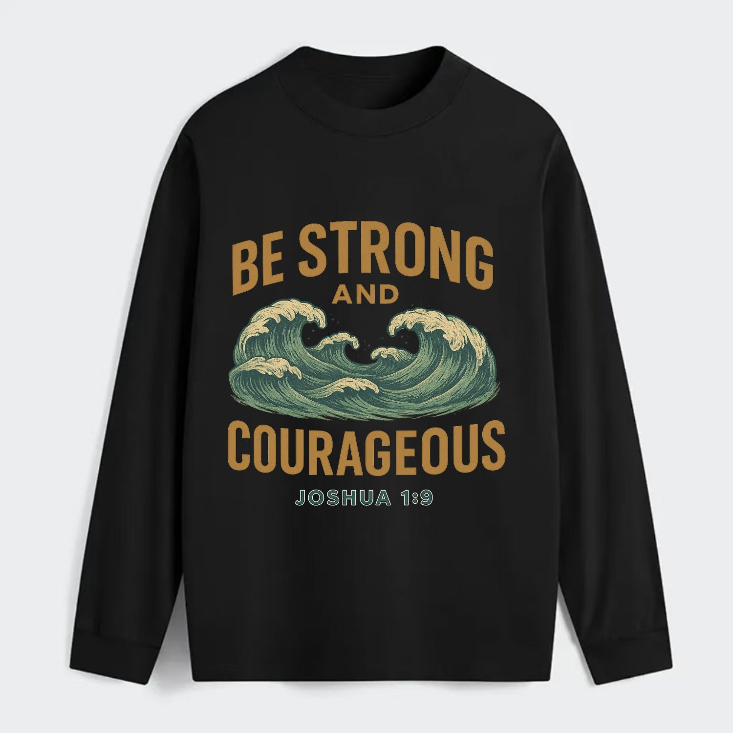 Joshua 1:9 Ocean - Classic Long Sleeve Shirt - Black
