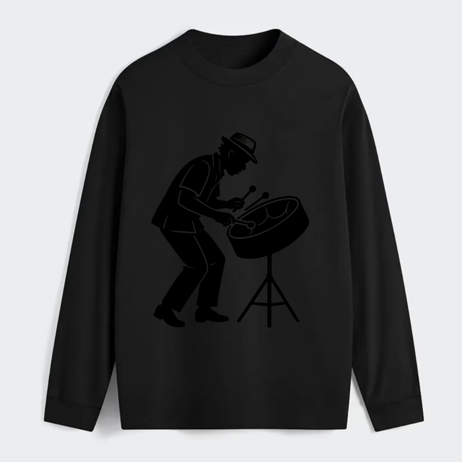 Steel drum player Caribbean rhythm - Classic Long Sleeve Shirt - Black