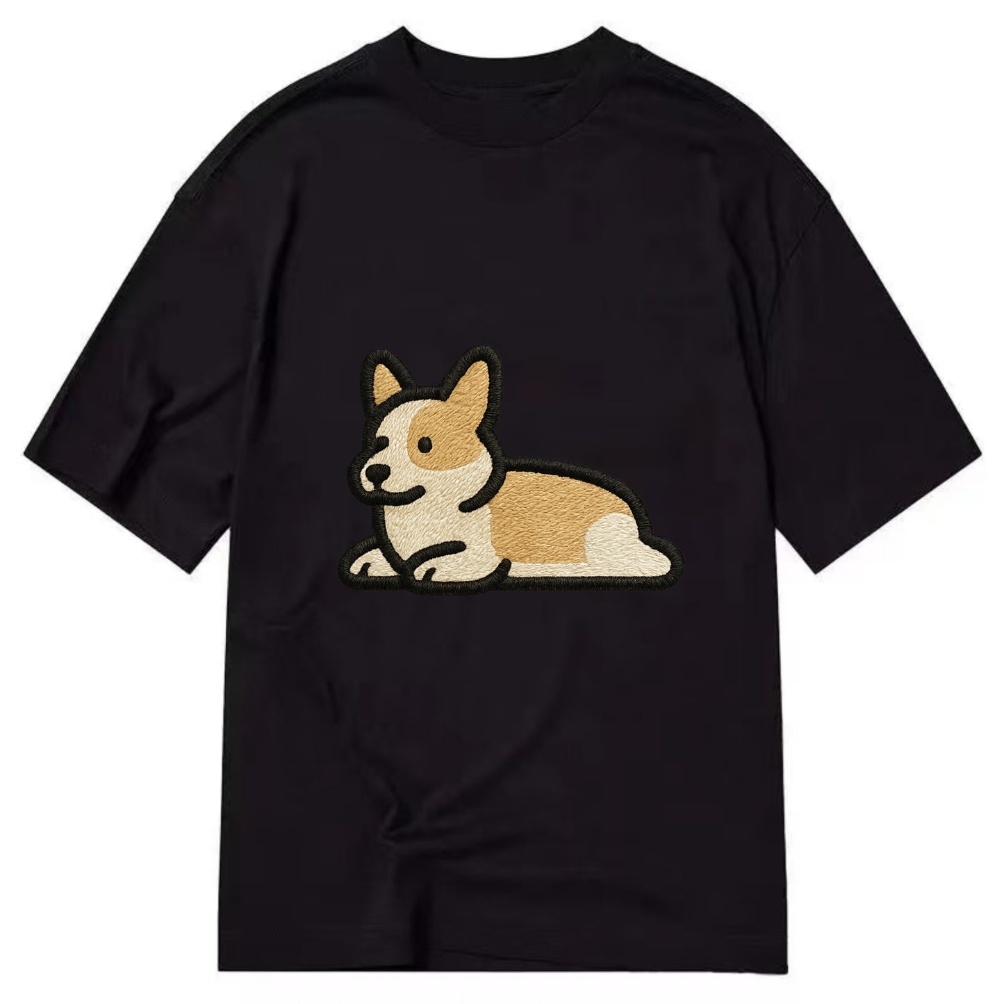 Corgi - Sploot lying position - Classic T-shirt - Black