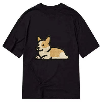 Corgi - Sploot lying position - Classic T-shirt - Black