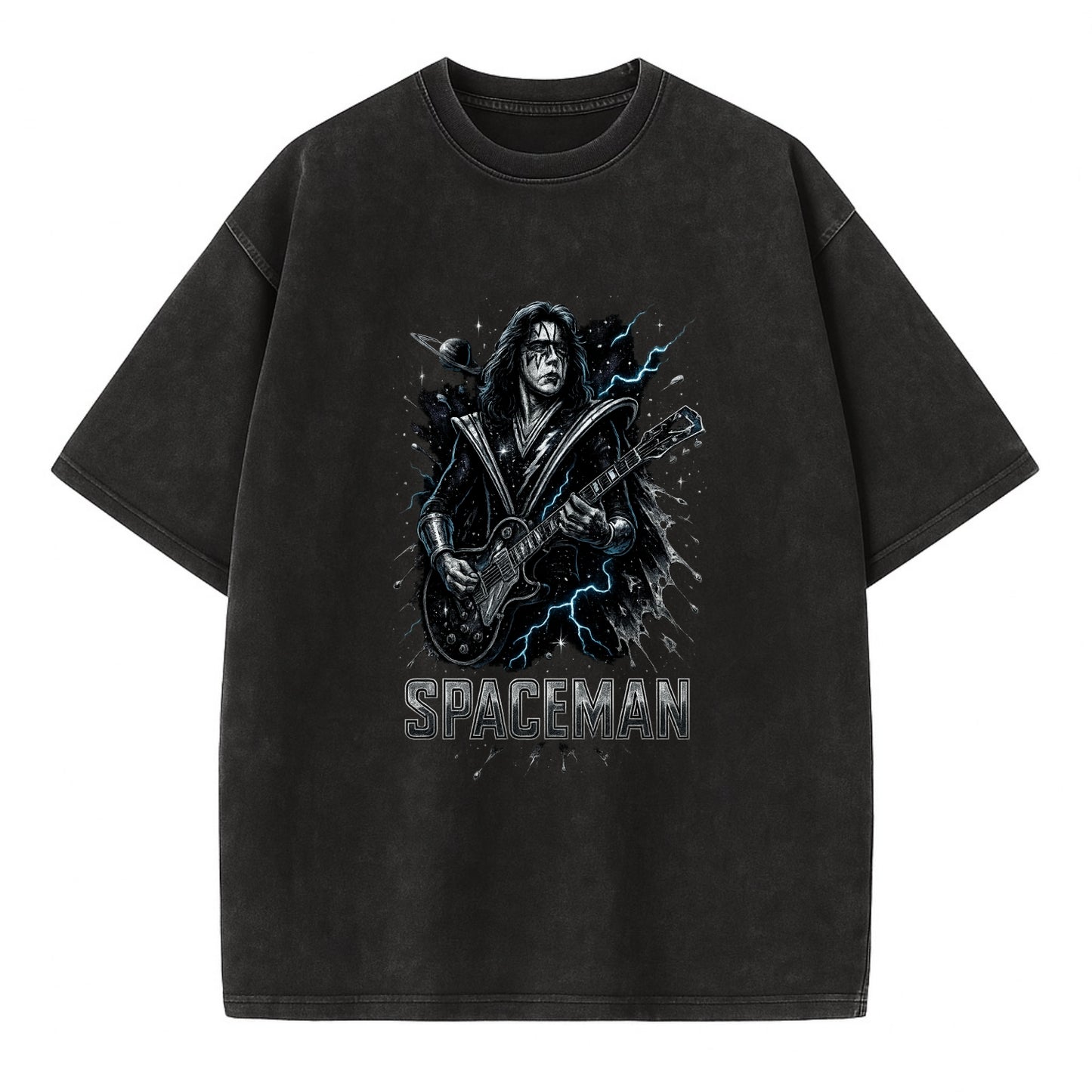 Silver Splash - Vintage T-shirt - Black