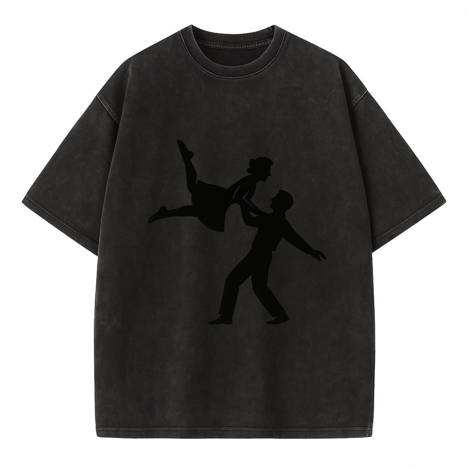 Swing dancers aerial lift - Vintage T-shirt - Black