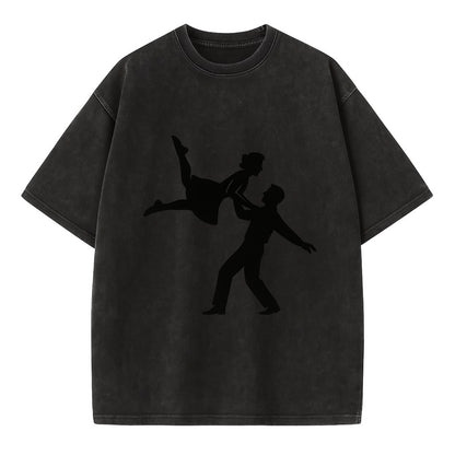 Swing dancers aerial lift - Vintage T-shirt - Black