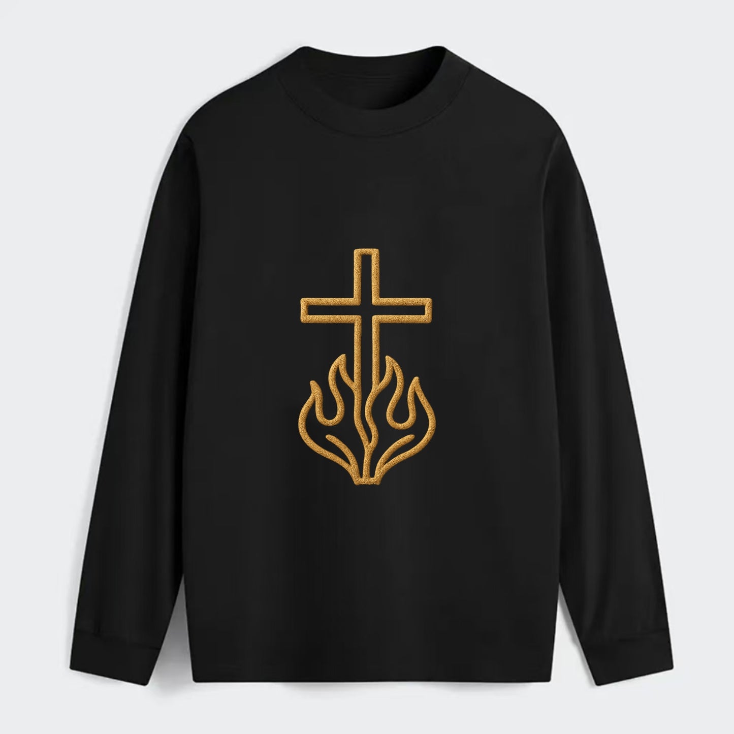 Burning Bush Cross  - Classic Long Sleeve Shirt - Black