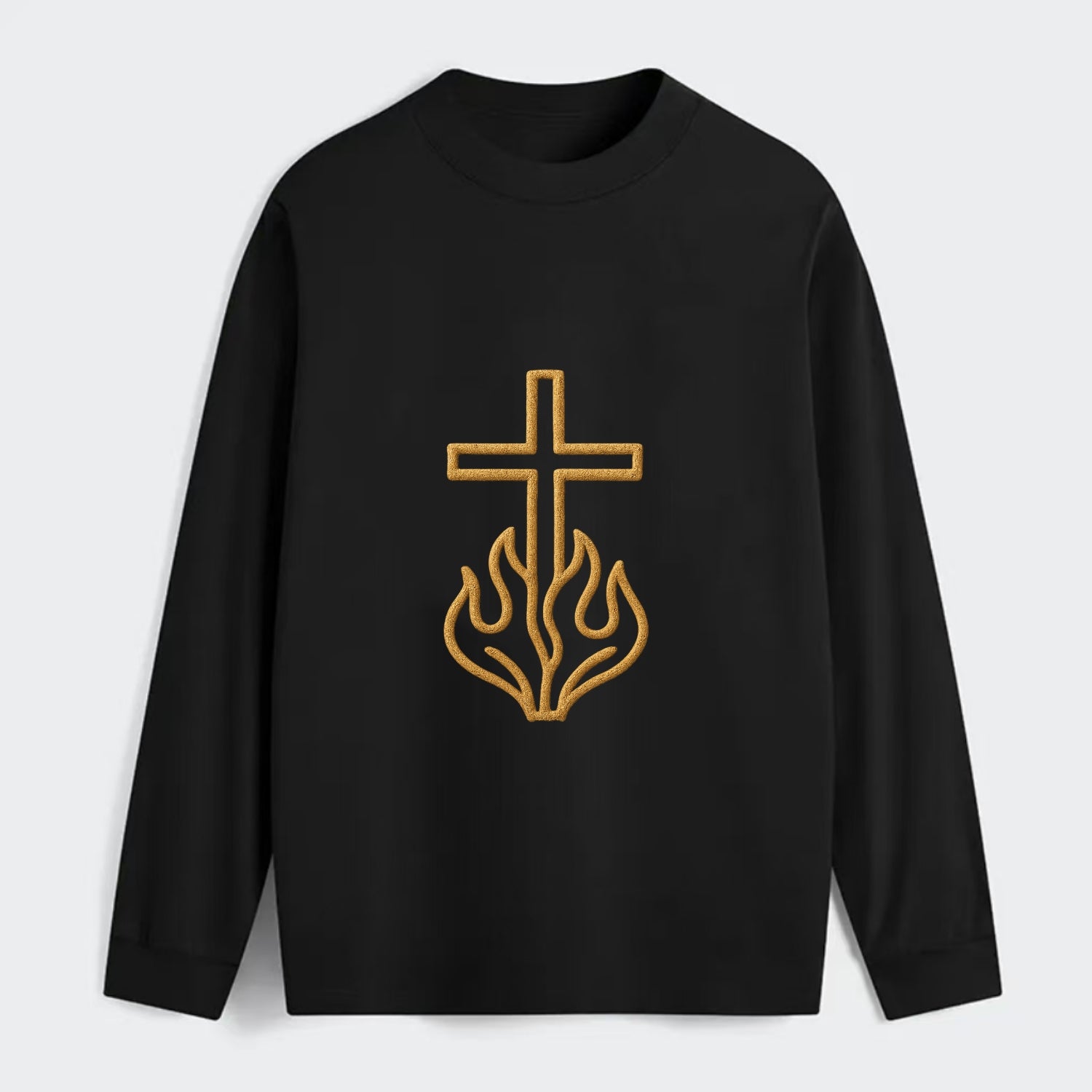 Burning Bush Cross  - Classic Long Sleeve Shirt - Black