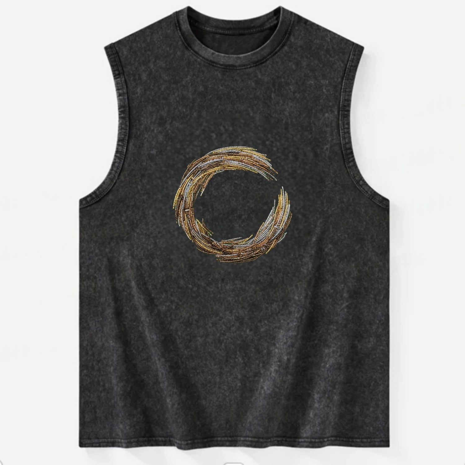 Enso Circle - Vintage Washed Tank - Black