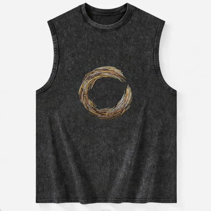 Enso Circle - Vintage Washed Tank - Black