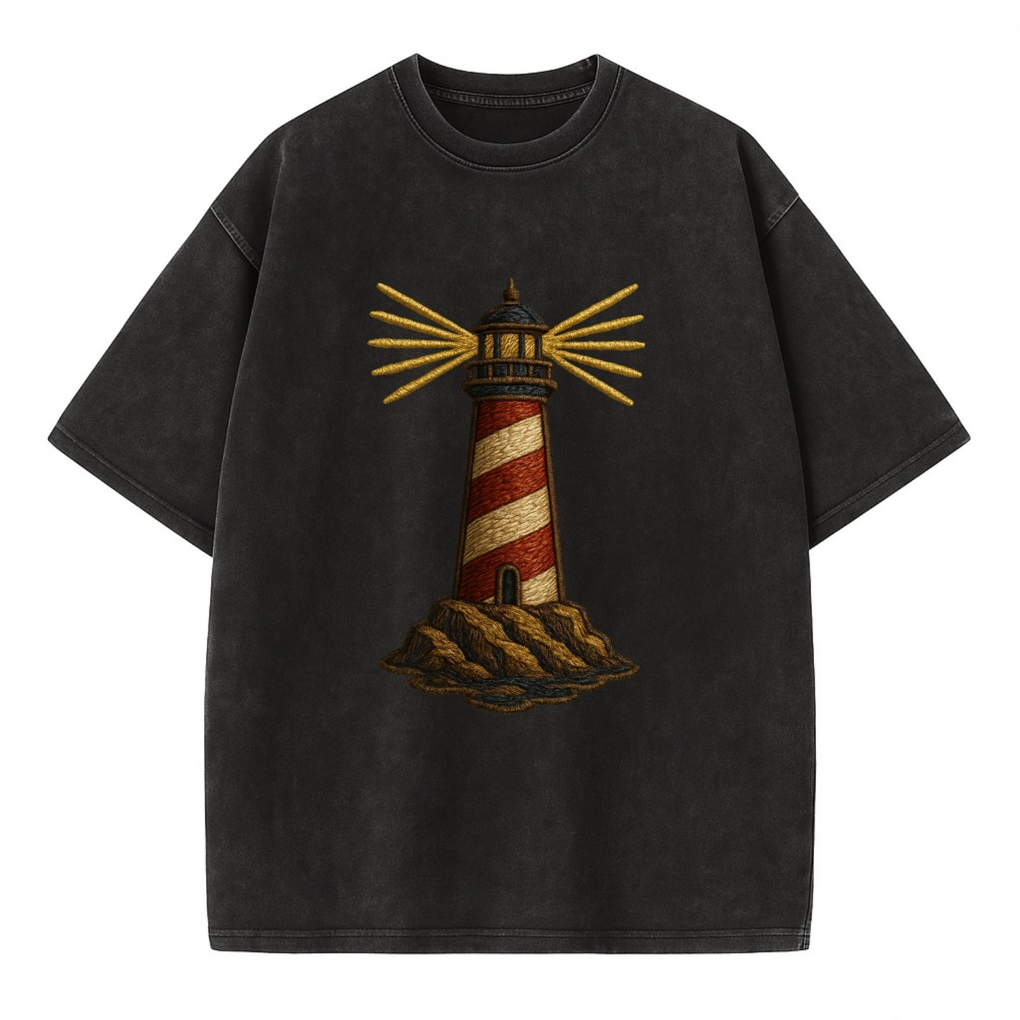 Lighthouse  - Vintage T-shirt - Black
