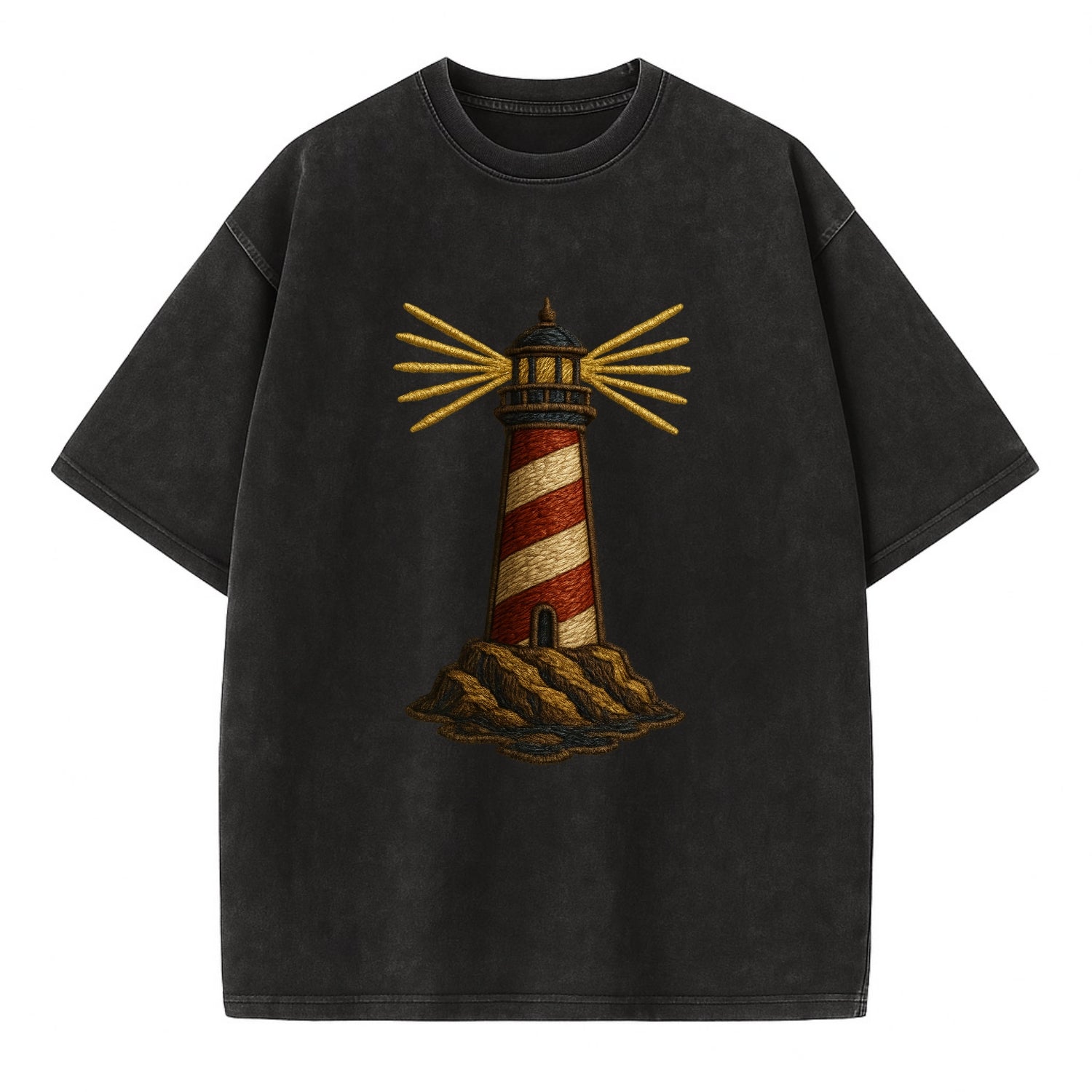 Lighthouse  - Vintage T-shirt - Black