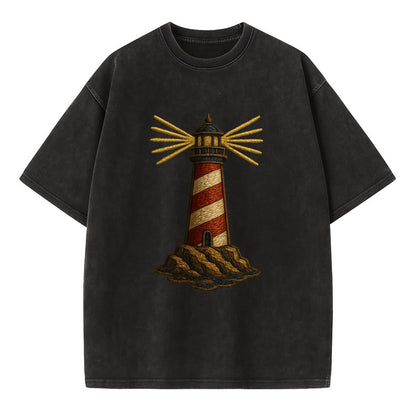 Lighthouse  - Vintage T-shirt - Black