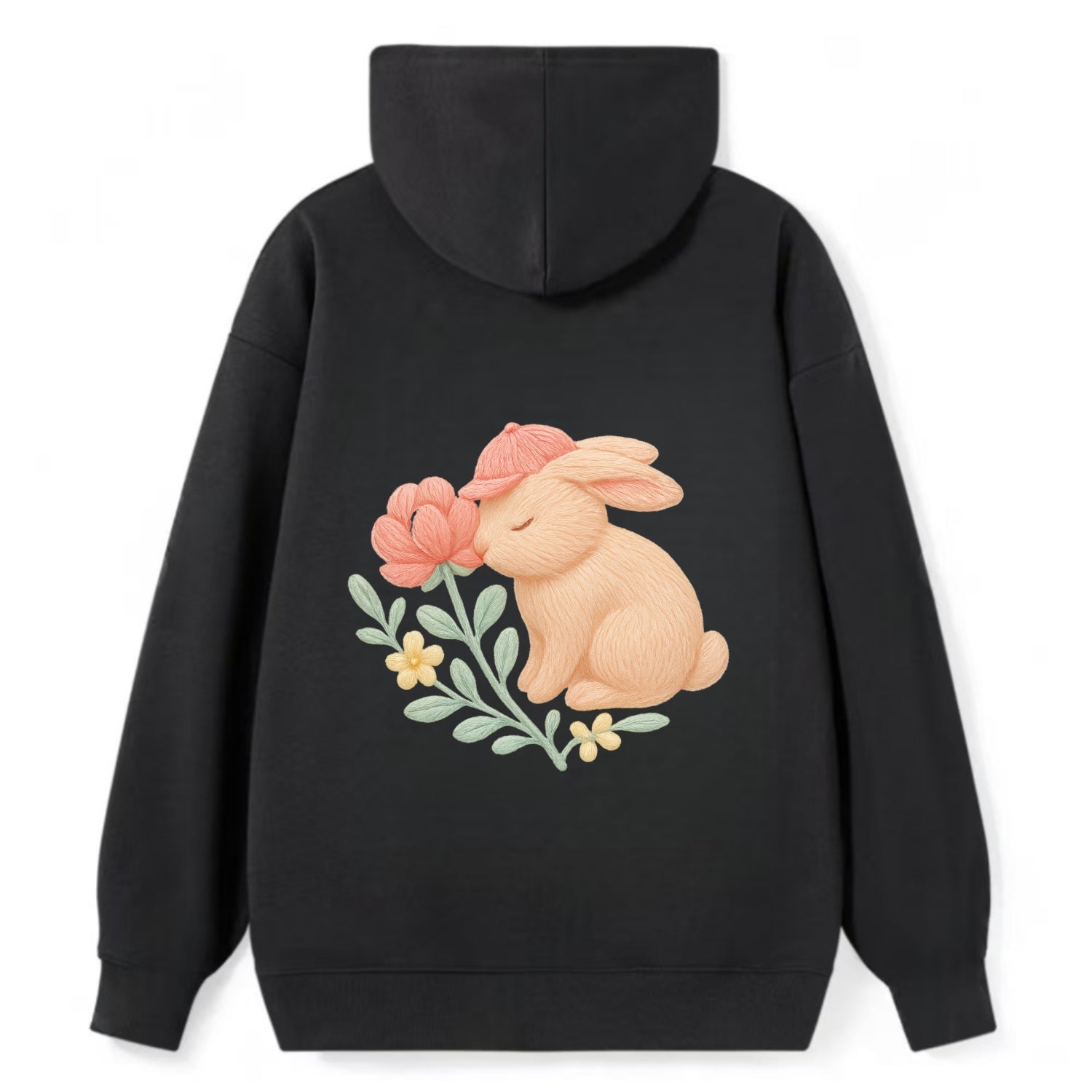 Peach Bunny - Classic Pullover Hoodie - Black