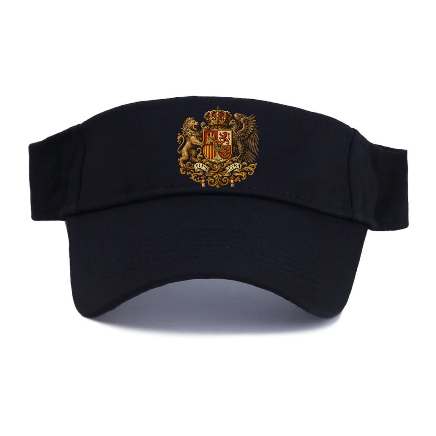 Spain Royal Logo (traditional Corona Real Española, Plus Ultra Banner, Premium Emblem) Visor - Black