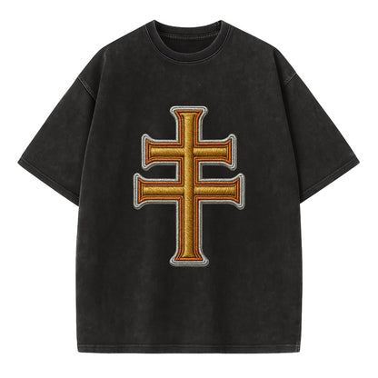 Patriarchal Cross - Vintage T-shirt - Black