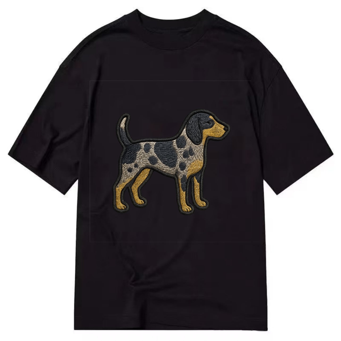Bluetick Coonhound - Trendy spotted hound logo with prominent black border - Classic T-shirt - Black